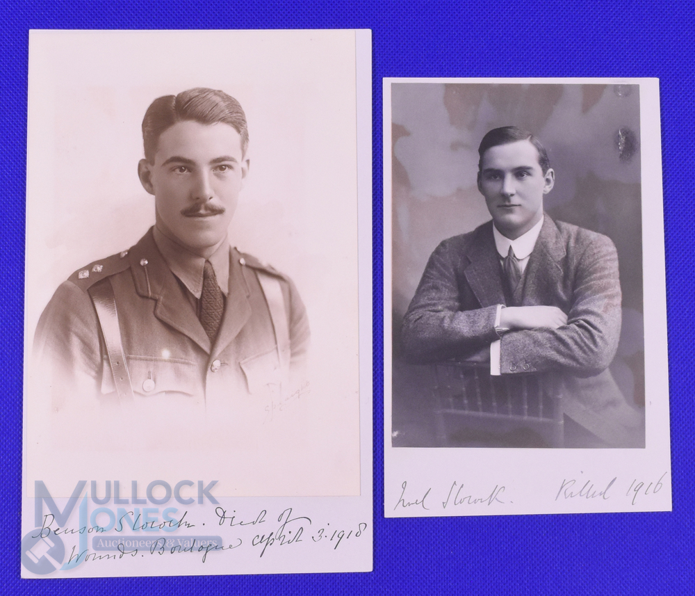 Rare World War One Rugby Cap Casualty etc Photographs (2): Sepia shots, c.6" x 4", mounted
