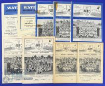 Shrewsbury Town away match programmes v Watford 1951/52 1952/53, 1953/54 (poor), 1954/55 (poor),