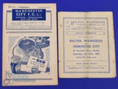1946/47 FAC 3rd round + replay; Bolton Wanderers v Manchester City 25 January 1947 + Manchester City