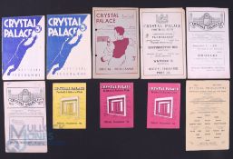 Shrewsbury Town away match programmes v Crystal Palace 1951/52, 1952/53, 1953/54 (ph), 1954/55,