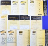 1998-2004 Wolves Wolverhampton Wanderers Sportsman Dinners: end of season and similar menu cards,