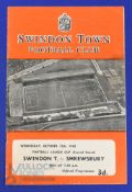 1960/61 Football League Cup Swindon Town v Shrewsbury Town 1st match for both clubs 12 October 1960;