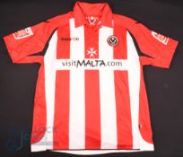 2009/10 Chris Morgan No 5 Sheffield United match worn home football shirt v Middlesbrough 16 Jan, in