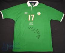 2001 Gary Doherty (Signed) No 17 Ireland International match worn home football shirt v Portugal 2/