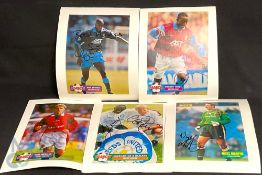 Autographed Magazine prints mounted on card - Leeds Utd Hasslebaink, Haaland, Nigel Martin Martyn,