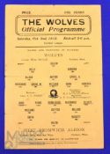 1943/44 Wolverhampton Wanderers v West Bromwich Albion War league match programme 2 October 1943;