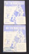 1949/50 Bolton Wanderers v Chelsea home programme v St. Mirren (friendly 11 February 1950) home