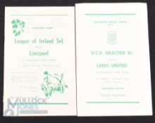 1971 UCD (Select XI v Leeds Utd friendly 4 page match programme 7 August 1971; 1970 League of