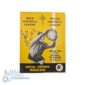 1951 Irish Football League v Welsh League match programme at Windsor Park 5 September 1951; fair. (
