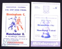 1956/57 Manchester Utd v Birmingham City FAC s/f match programme at Hillsborough 23 March 1957 (