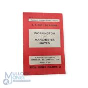 1957/58 Workington v Manchester Utd FAC 3rd round match programme 4 January 1958 at Borough Park;