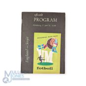 1958 World Cup England v Soviet Union match programme play-off fixture 17 June 1958 at