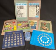 Complete ESSO FA Cup Centenary 1872 - 1972 coin set with extra coins, 1970 World Cup part set