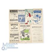 1948/49 Bolton Wanderers away match programmes v Newcastle Utd, Blackpool, Preston NE, Aston