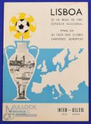 1967 European Cup final match programme Glasgow Celtic v Inter Milan match programme at Lisbon 25