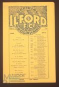Pre-War 1932/1933 Ilford v Nunhead Isthmian League 4 page match programme 19 November 1932; fair/