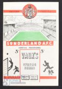 Sunderland v Manchester Utd Div. 1 match programme Wednesday 18 February 1953 at Roker Park;