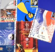 Champions League Cup finals 1998 Juventus v Real Madrid, 1999 Manchester Utd v Bayern Munich, 2000