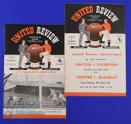 1951/52 Manchester Utd (champions) home programmes v Chelsea, v Tottenham Hotspur; fair/good. (2)