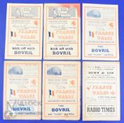 1948-52 Wales v France Rugby Programmes (6): With some duplication, issues from 1948 (2), 50 (3) and