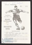 1958/59 Bishop Auckland v Manchester Utd friendly match programme 30 April 1959; small writing on