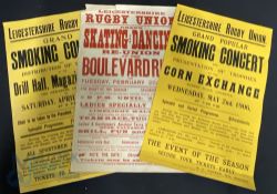 Original Posters Leicestershire Rugby Union Grand Popular Smoking Concert and Presentation of