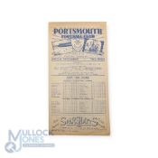 1946/47 Scarce issue Portsmouth v Manchester Utd Div. 1 match programme 26 April 1947 at Fratton