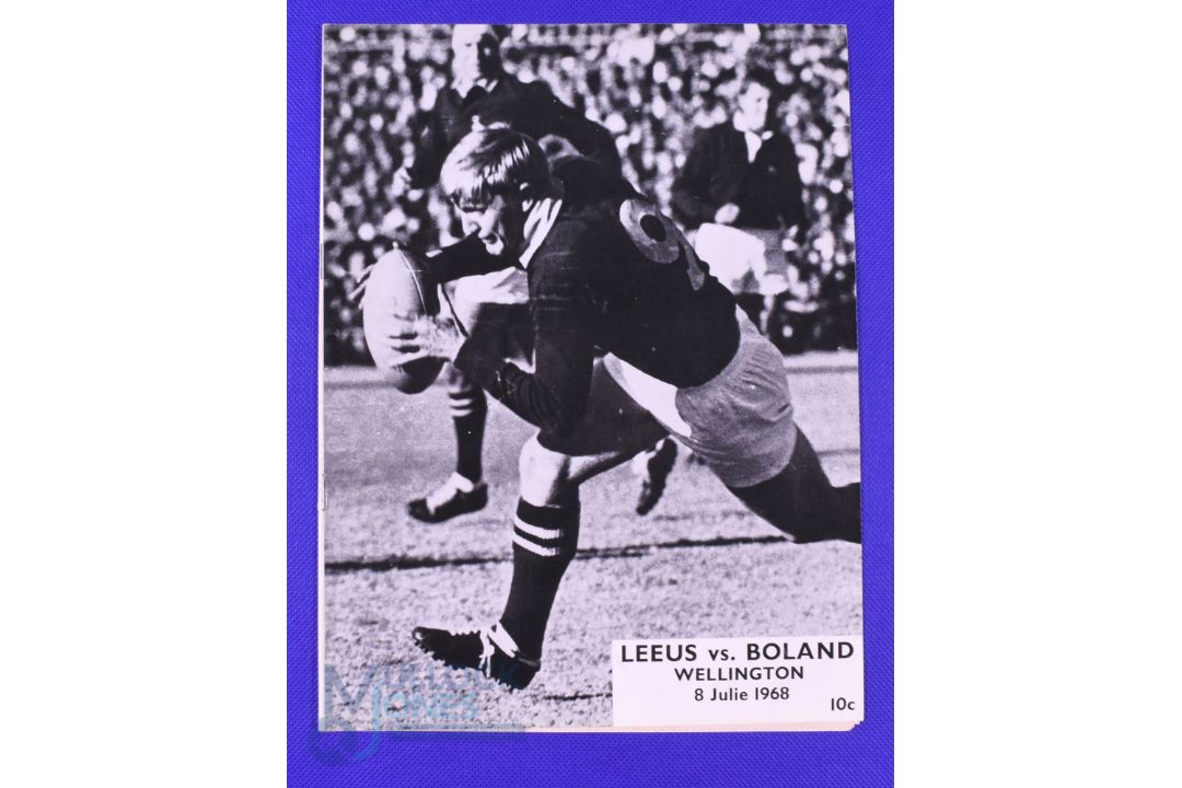 1968 British and I Lions Rugby Programme v Boland: At Wellington, 8/7/68. Great Dawie De Villiers