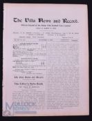 1921/1922 Aston Villa v Manchester Utd Div. 1 match programme 19 November 1921 at Villa Park; ex.