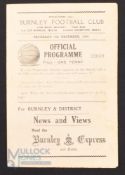 1945/46 Burnley v Manchester Utd War League 8th December 1945, 4 page; fair/good. (1)