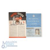 1954/55 Reading v Manchester Utd FAC 3rd round match programme 8 January 1955 (tear to back page/