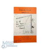 1967 Drumcondra Select XI v Leeds Utd Eamonn D'Arcy testimonial match programme 10 August 1967