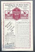 1938-39 Walsall v Redditch (Birmingham Combination) 17th December 1938 football programmme, signed