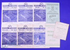 1938-81 England Rugby Trials Programmes (9): At Twickers unless noted: scarce 12/1938 (Taunton),