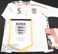 1st June 2007 England v Brazil No 5 King Short sleeve Shirt (XL) signed by John Terry No 6