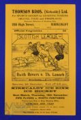 1951/52 Raith Rovers v Third Lanark Scottish League Div. 'A' match programme 8 December 1951, fold