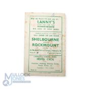 1951/52 FA of Ireland Junior Cup match programme Shelbourne v Rockmount (Cork) at Markets Field 10