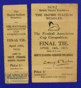 1923 FA Cup Final Bolton Wanderers v West Ham Utd Match Ticket 28 April 1923 + counterfoil ('portion
