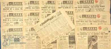 Collection of football newspapers to include Portsmouth & Southsea Football Mail 25 January 1947