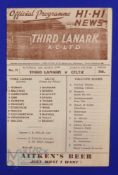 1949/50 Third Lanark v Celtic Div. 'A' match programme 11 March 1950 at Cathkin Park; tiny date to