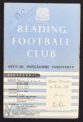 1950/51 Reading v Manchester Utd friendly match programme 25 April 1951; name on front, slight