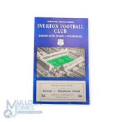 1957/58 Everton v Manchester Utd. Div. 1 match programme Wednesday 4th September 1957 at Goodison