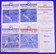 1950s England Rugby Trials Programmes (6): at Birkenhead Park, Dec 1958; at Exeter, Dec 1959; and at