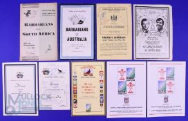1952-1999 Barbarians and RWC Rugby Items, Many Signed (9): Baabaas v S Africa, 1952 and v