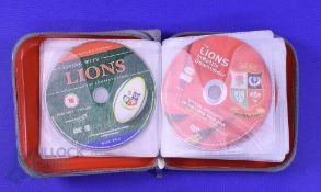 36 British and I Lions DVDs in attractive case (36): In a compact scarlet stiffened customised case,