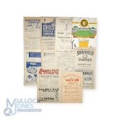 1947/48 Manchester Utd away match programmes v Blackpool, Sheffield Utd, Aston Villa + Bolton