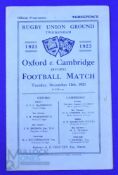 Scarce 1923 Varsity Match Rugby Programme: A little creased but very collectable, Oxford win. G