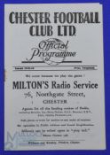 1948/49 Chester v Bolton Wanderers friendly match programme 6 April 1949; good. (1)