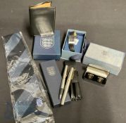 Official Football Association issued merchandise - tie, cufflinks, wallet, watch, ball point pen,