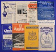1956/57 Manchester Utd away match programmes v Leeds Utd, Spurs, Portsmouth, Charlton Athletic,